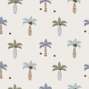 Cartoon Coconut Palm Trees Seamless Wallpaper