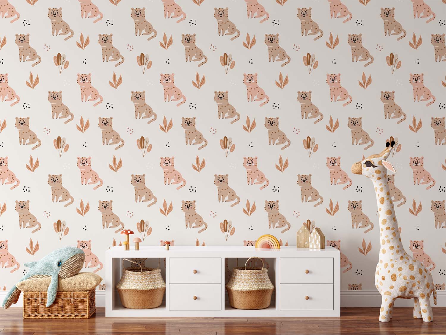 Cartoon Cute Leopards Seamless Wallpaper