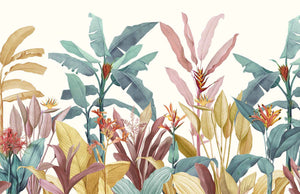 Colorful Vibrant Rainforest Plants Wallpaper Mural
