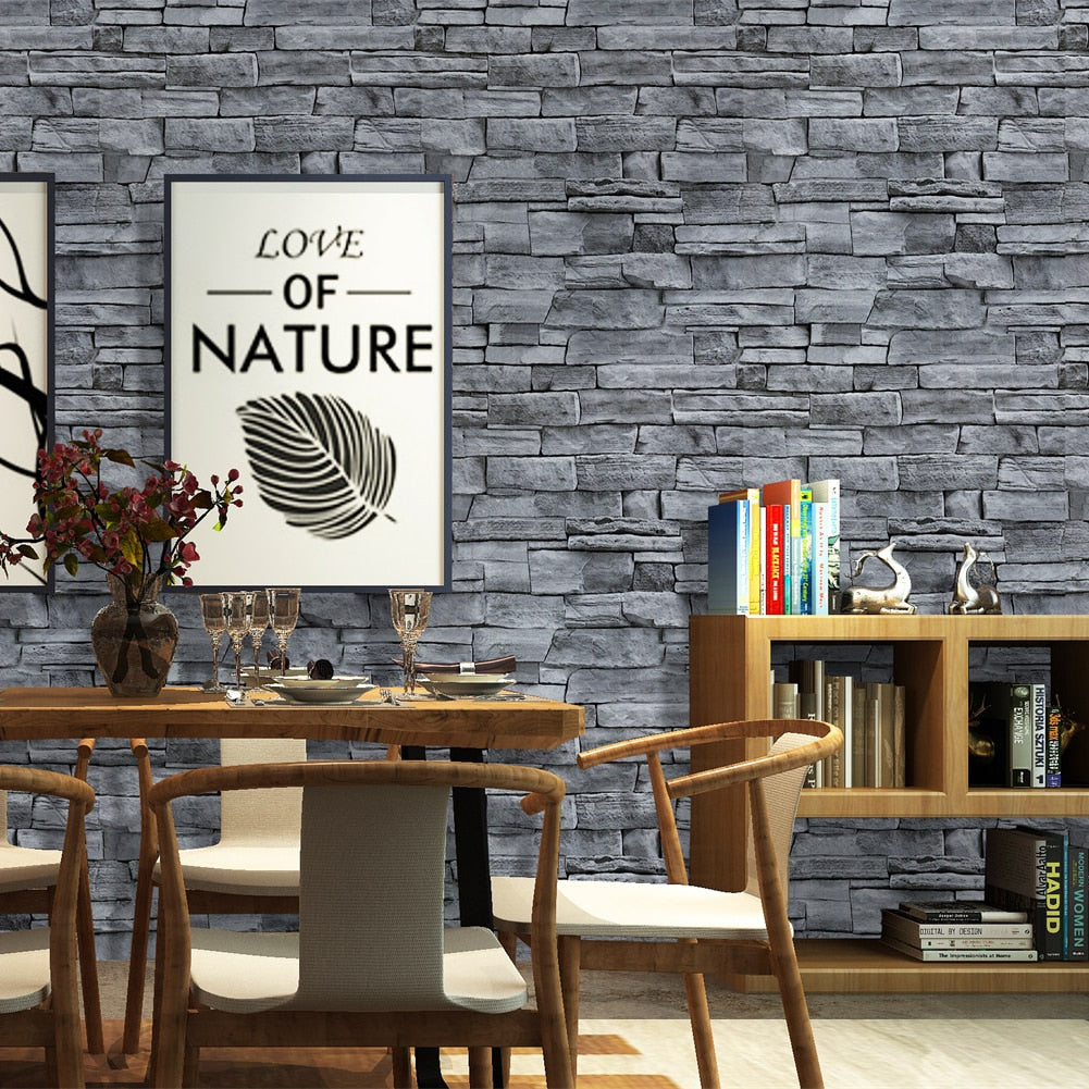Stones And Bricks Imitation Peel and Stick Wallpaper