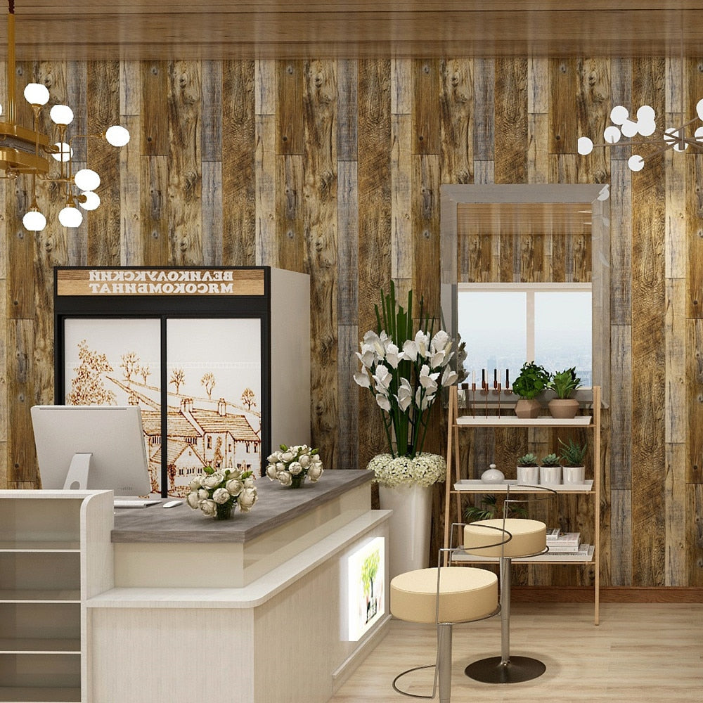 Brown Wood Planks Peel And Stick Wallpaper