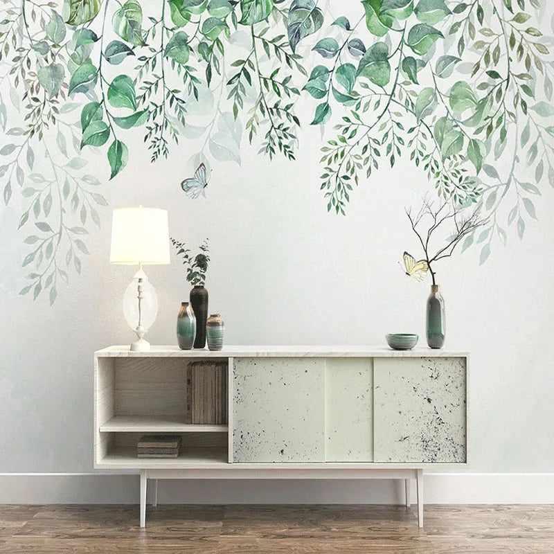 Botanical Hanging Branches Wall Mural Wallpaper