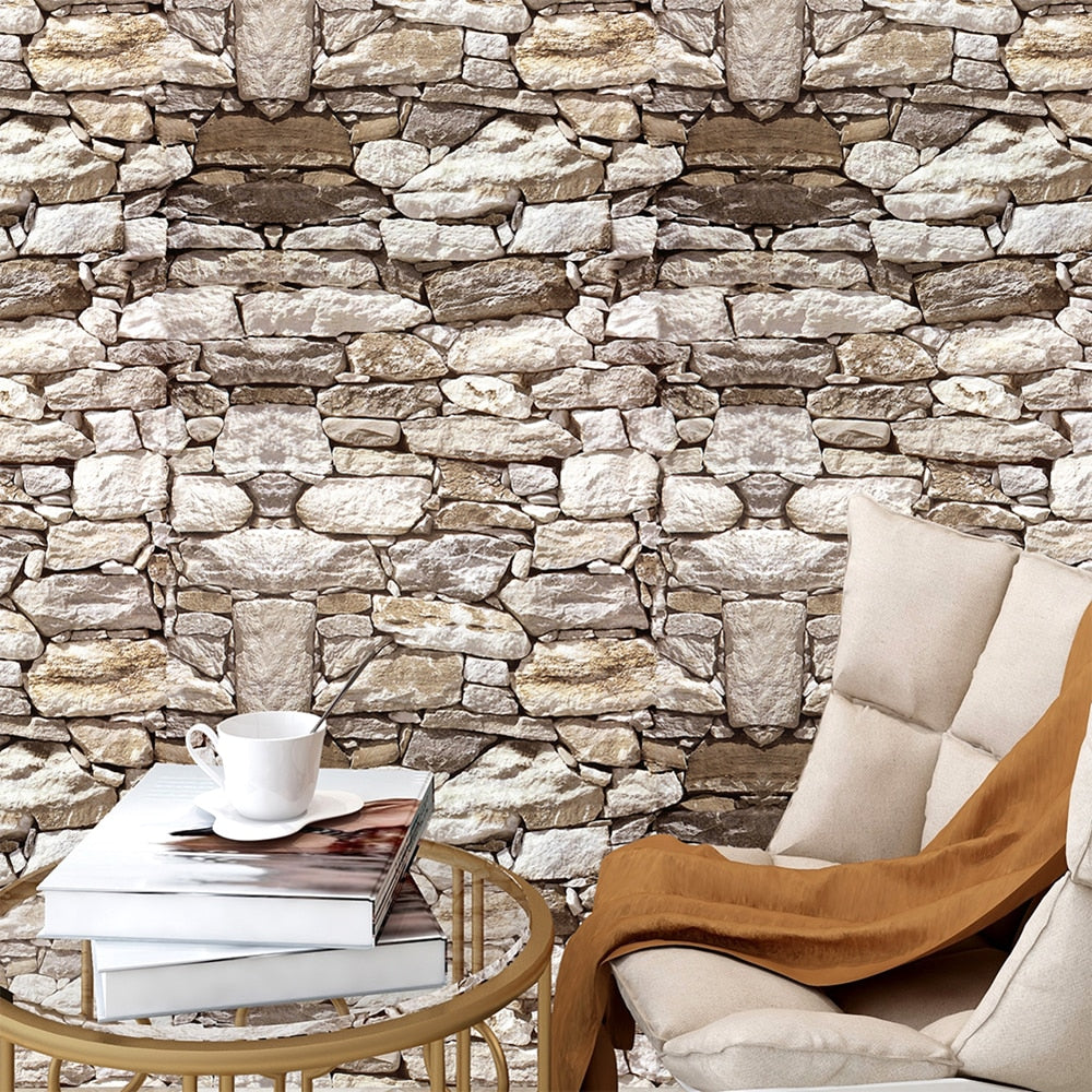 Natural Stoned Wall Self-Adhesive Wallpaper