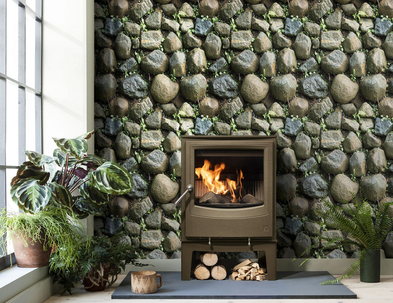 Stones And Bricks Imitation Peel and Stick Wallpaper