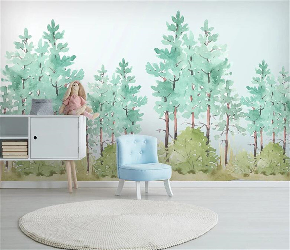 Watercolor Forest Wallpaper Mural