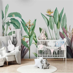 Fresh Tropical Plants Wallpaper Mural