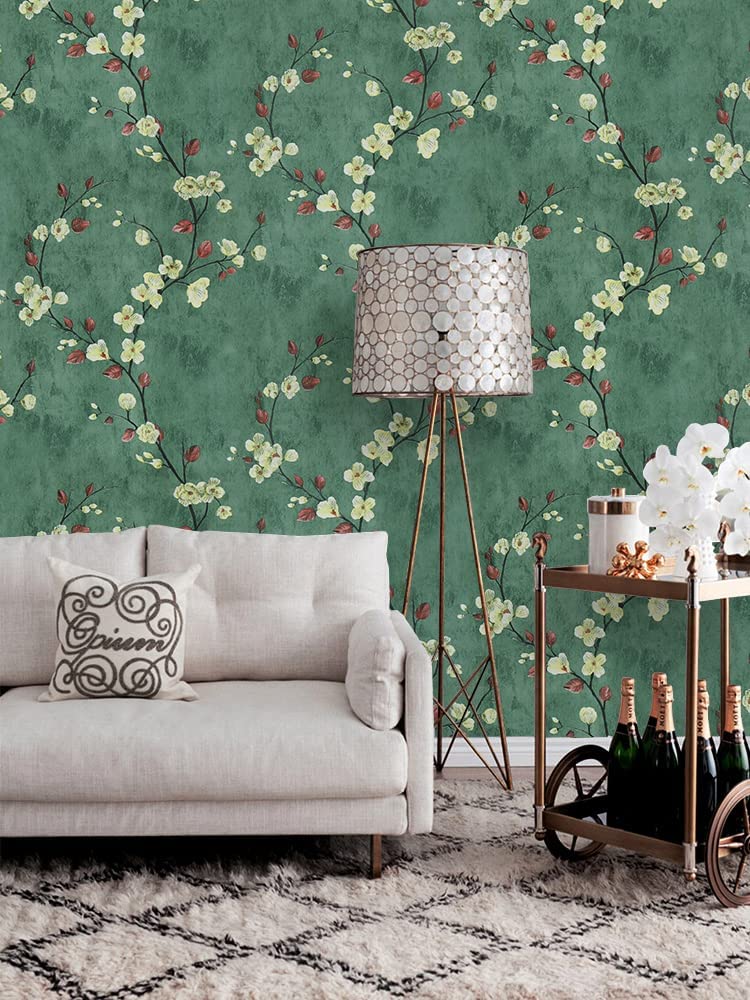White Blossoms Peel and Stick Wallpaper