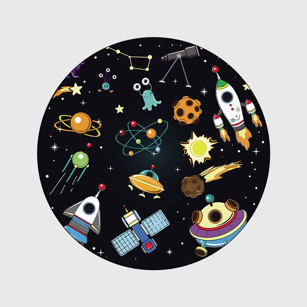 Round Rug Space Planets