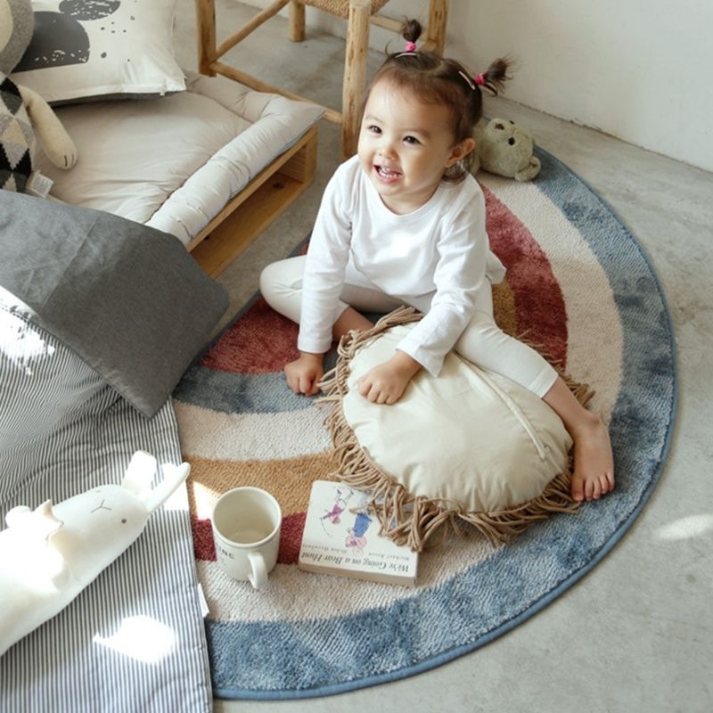 Soft Semicircle Area Rug Rainbow