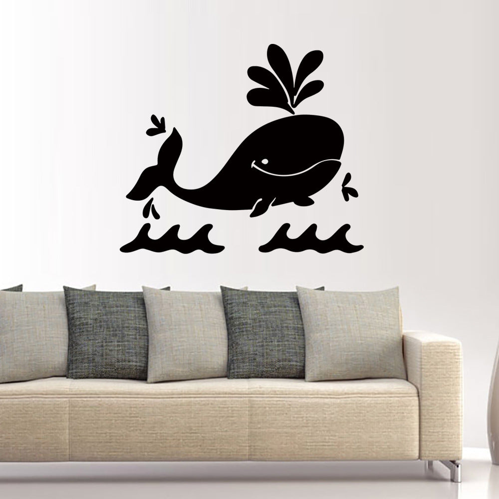 Mirror Wall Sticker Cute Whale