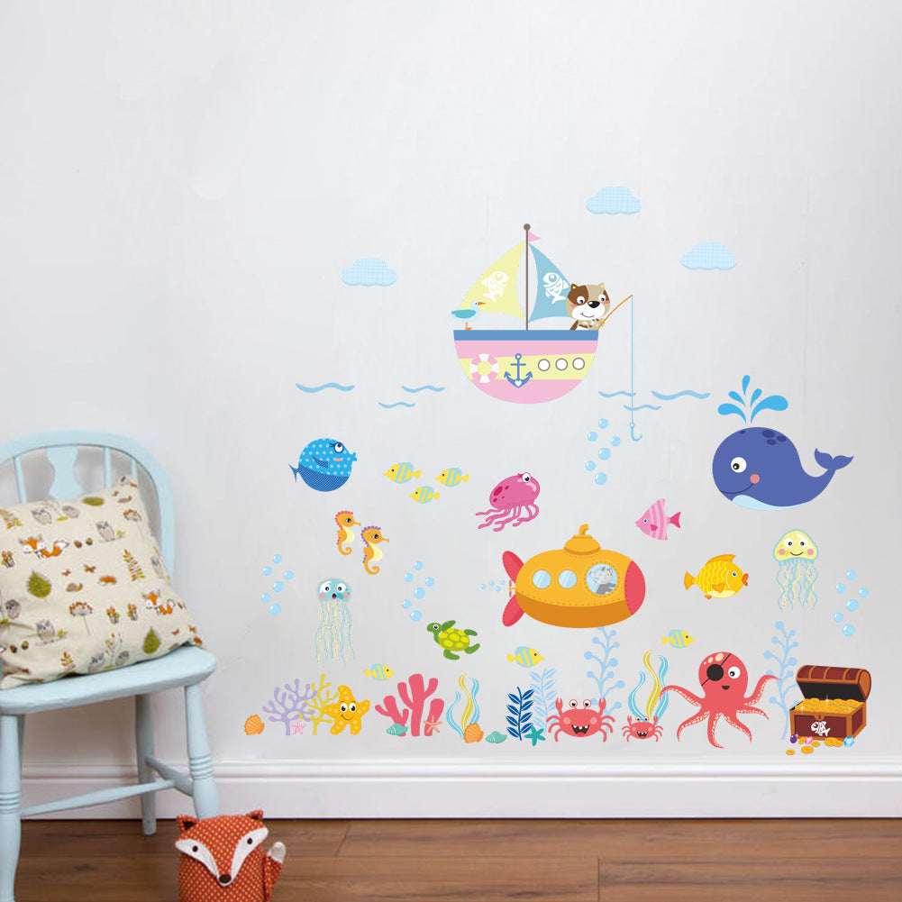 Cartoon Wall Decals Under The Ocean