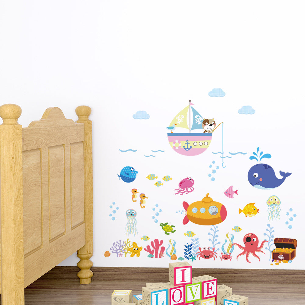Cartoon Wall Decals Under The Ocean