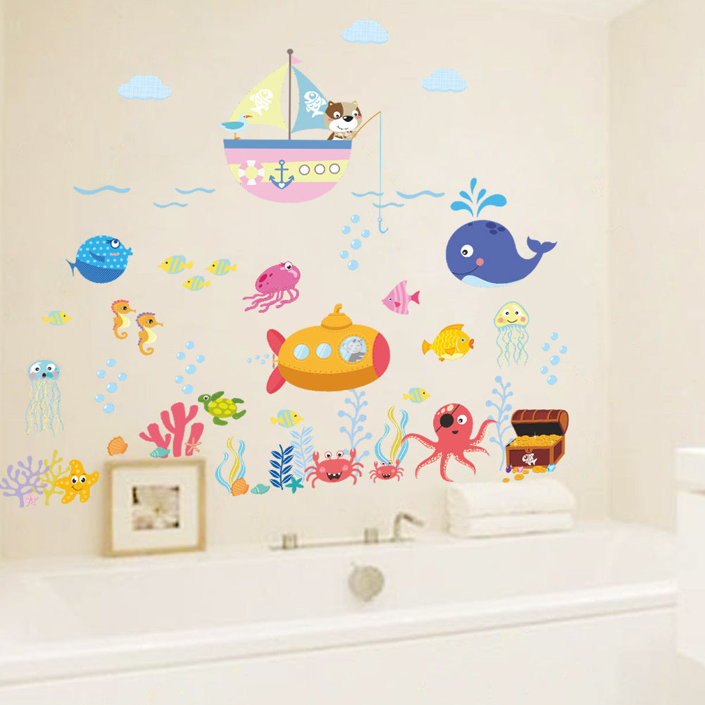 Cartoon Wall Decals Under The Ocean