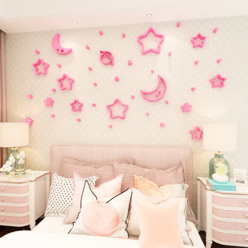 Pattern Wall Decals Moon and Stars 3D