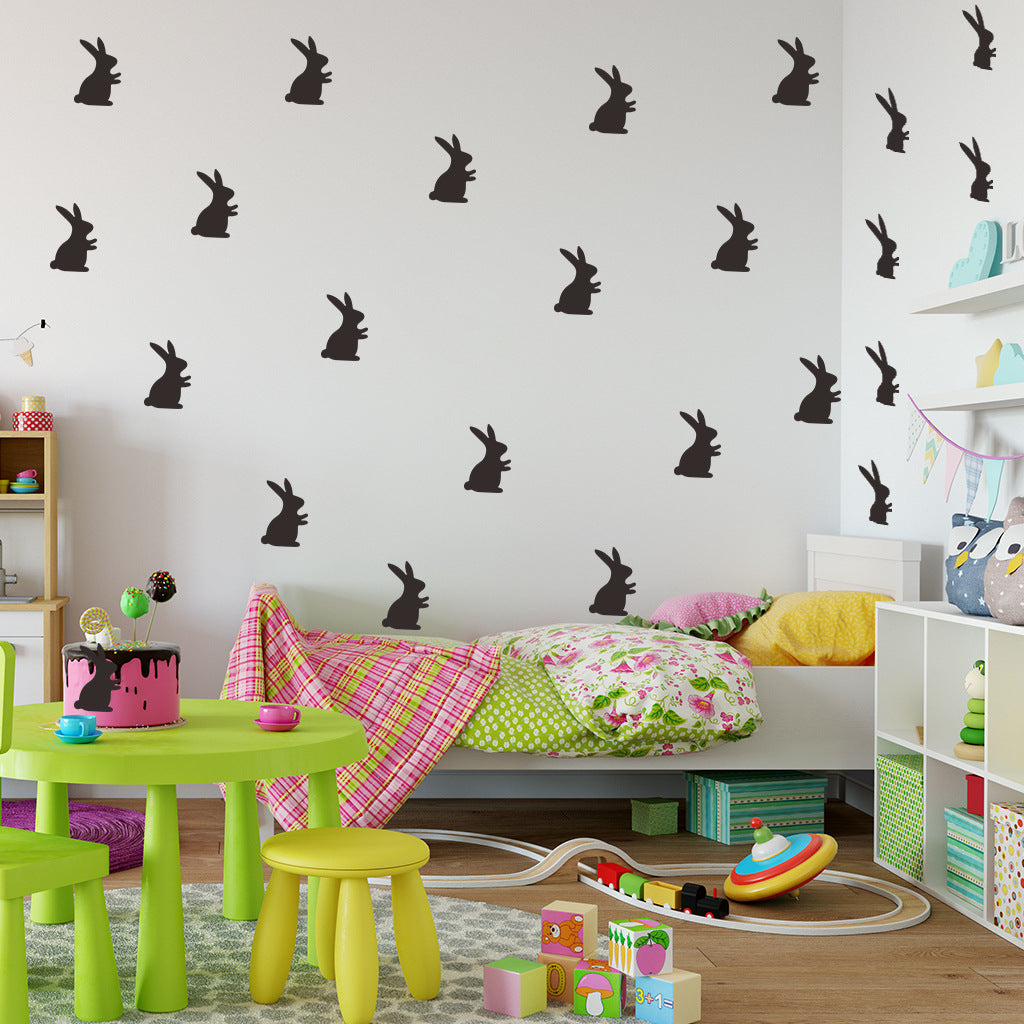 Pattern Wall Decals Black Bunnies