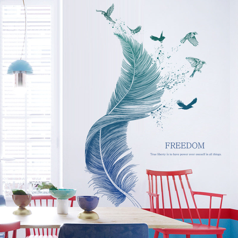 Cartoon Wall Decals Freedom Feather