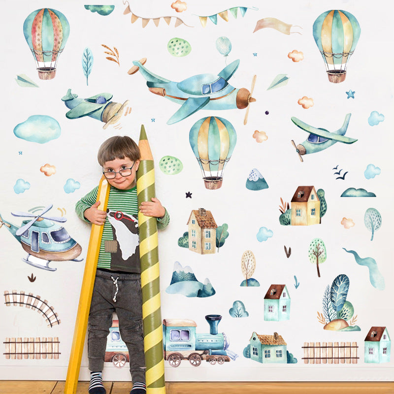 Pattern Wall Decals Hot Air Balloons and Planes