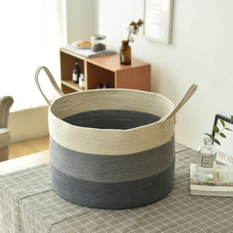 Cotton Rope Storage Basket Laundry Hamper