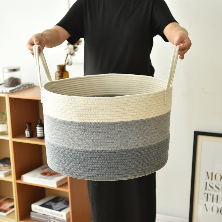 Cotton Rope Storage Basket Laundry Hamper