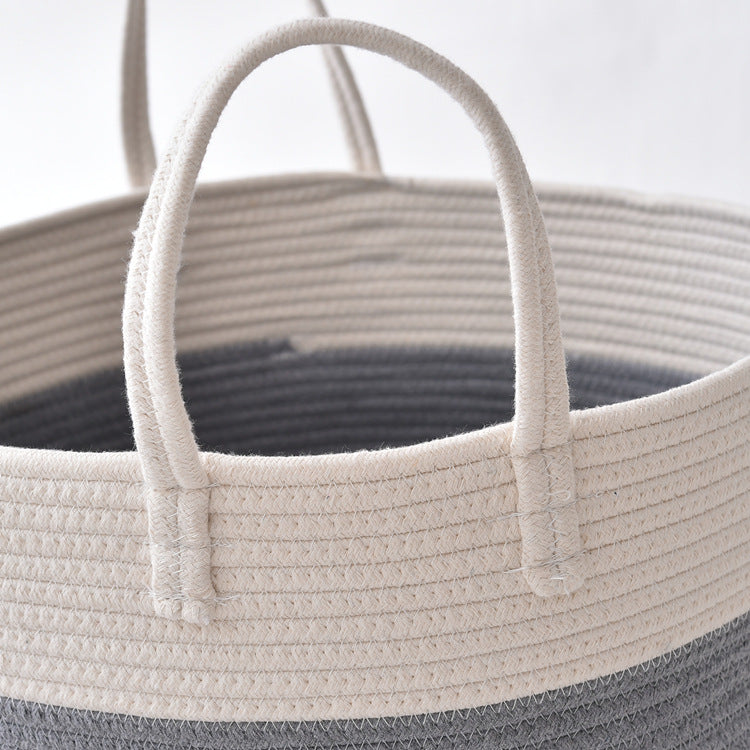 Cotton Rope Storage Basket Laundry Hamper