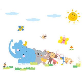 Cartoon Wall Decals Happy Animal Friends
