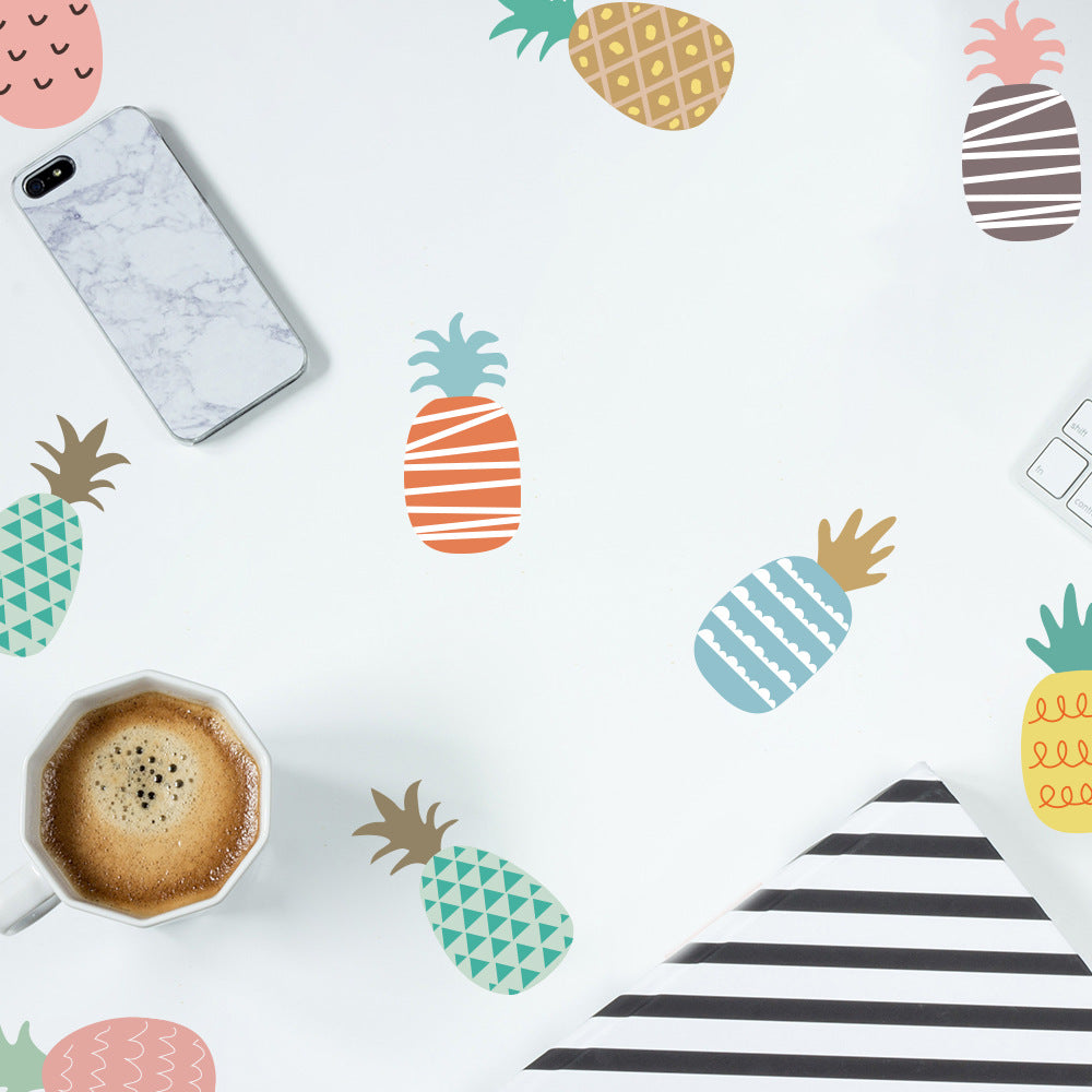 Pattern Wall Decals Colorful Pineapples