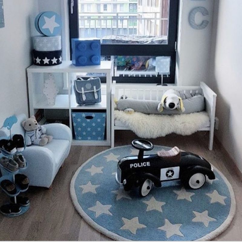 Nordic Area Round Rug Stars