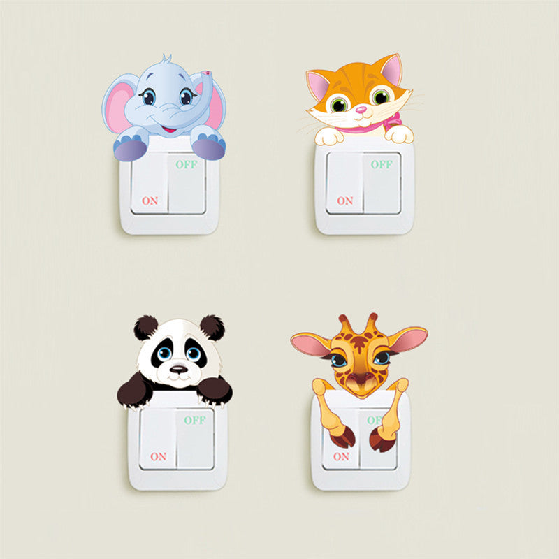 Cartoon Wall Decals Cute Animals Switcher