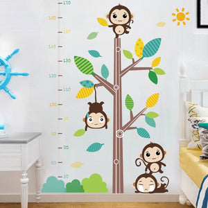 Cartoon Wall Decals Little Cats Height Meter