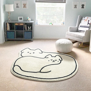 Special-shaped Nursery Rug Cats and Bear