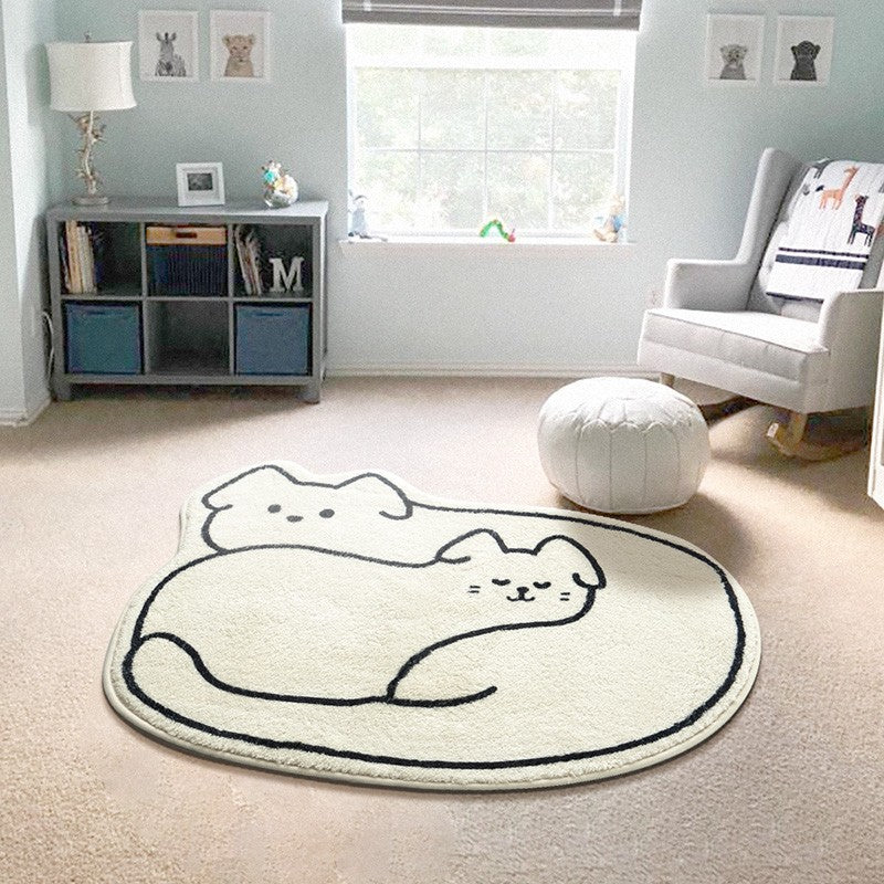 Special-shaped Nursery Rug Cats and Bear