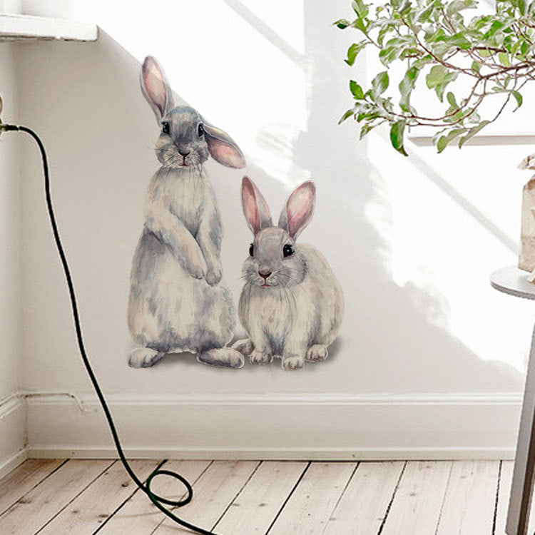Cartoon Wall Decals Cute Rabbits