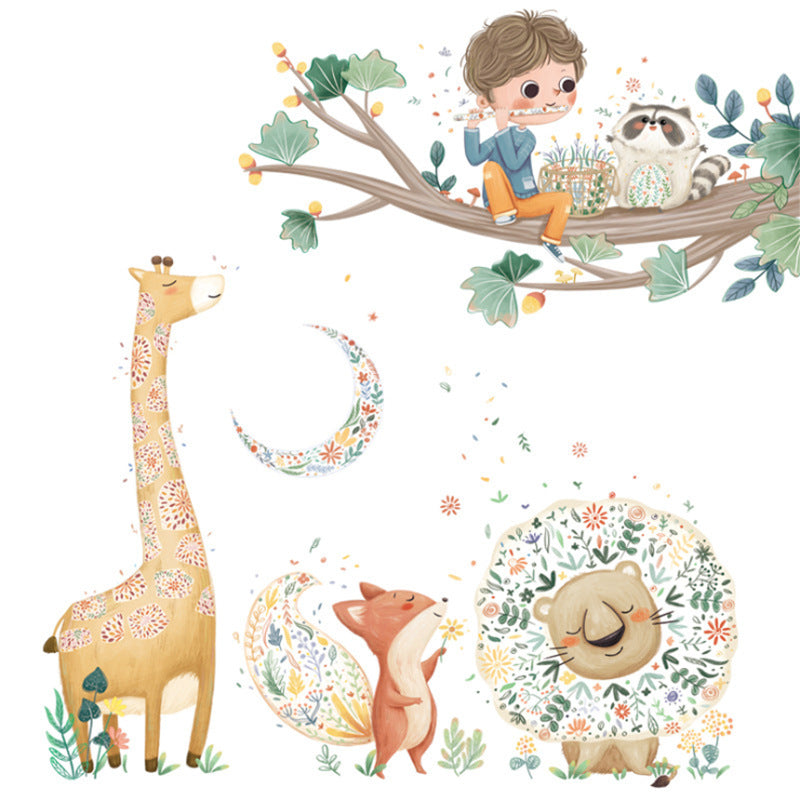 Cartoon Wall Decals Nordic Cute Giraffes