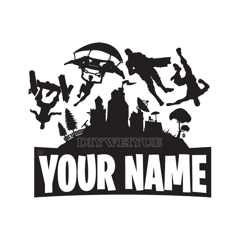 Personalized Name Cartoon Wall Decal Gaming Room
