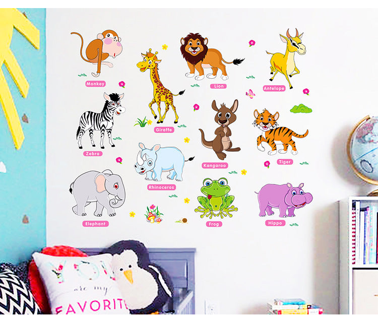 Cartoon Wall Decals Animal Early Education