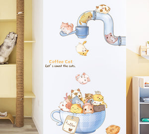Cartoon Wall Decals Little Cute Cats