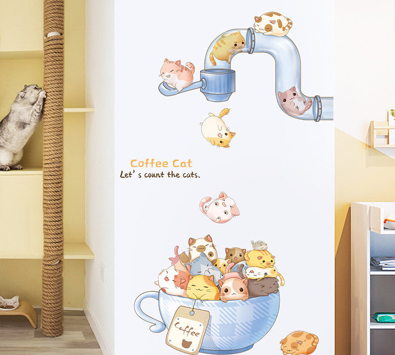 Cartoon Wall Decals Little Cute Cats