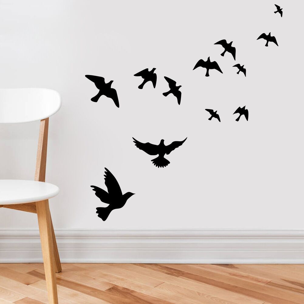 Cartoon Wall Decals Bird Flock