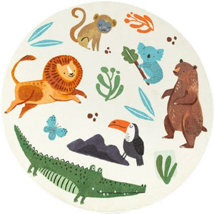 Round Area Rug Cartoon Crocodiles