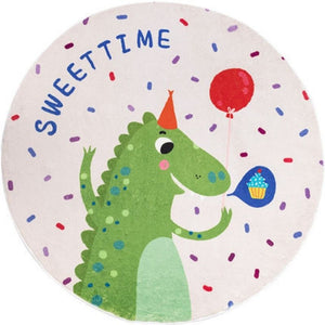 Round Area Rug Cartoon Crocodiles
