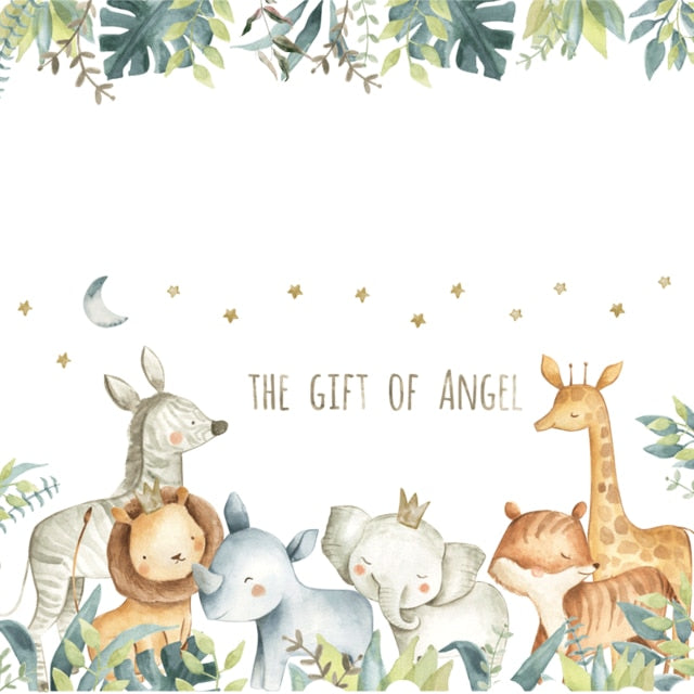 Cartoon Wall Stickers Giraffe Lion Fox Elephant