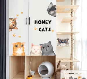 Cartoon Wall Decals Little Cute Cats