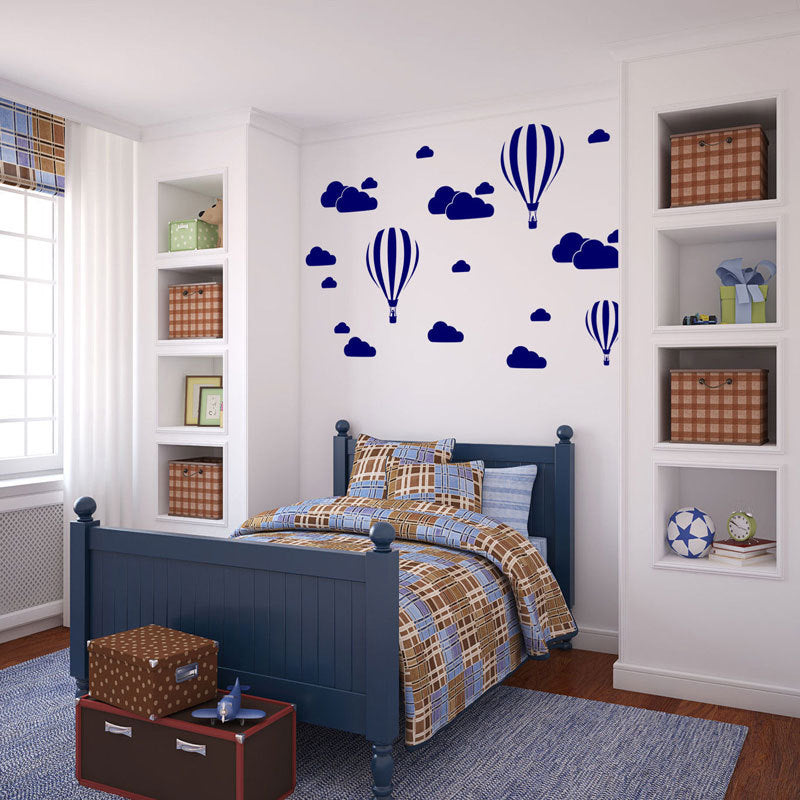 Cartoon Wall Decals Hot Air Balloons