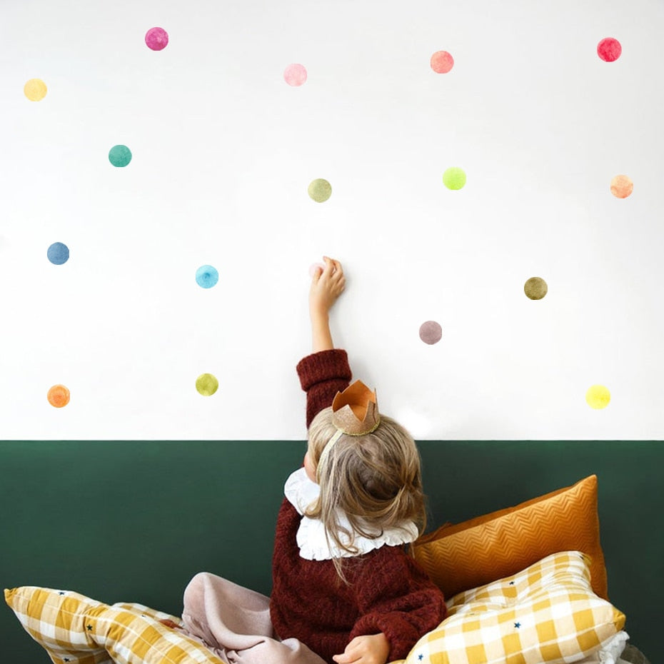 Nursery Wall Decals Watercolor Polk Dots