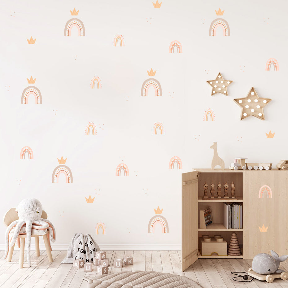 Cartoon Wall Decals Rainbow Patterns