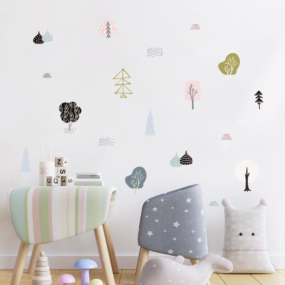 Christmas Tree Cartoon Wall Decals