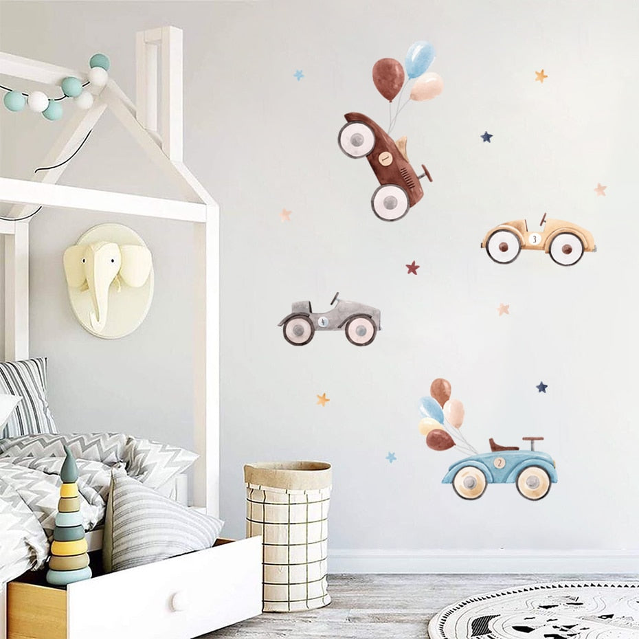 Cartoon Wall Decals Cute Cars