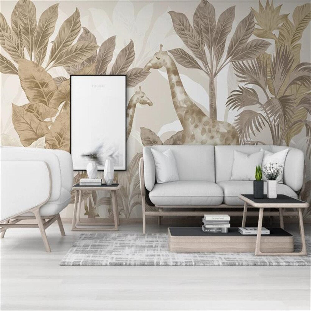 Giraffe Tropical Forest Nursery Wallpaper Mural