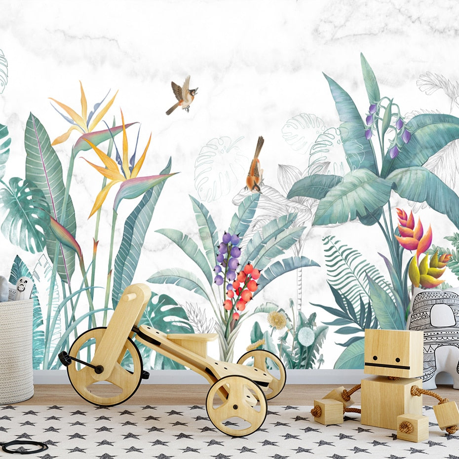 Nursery Wall Decals Tropical Plants 3D