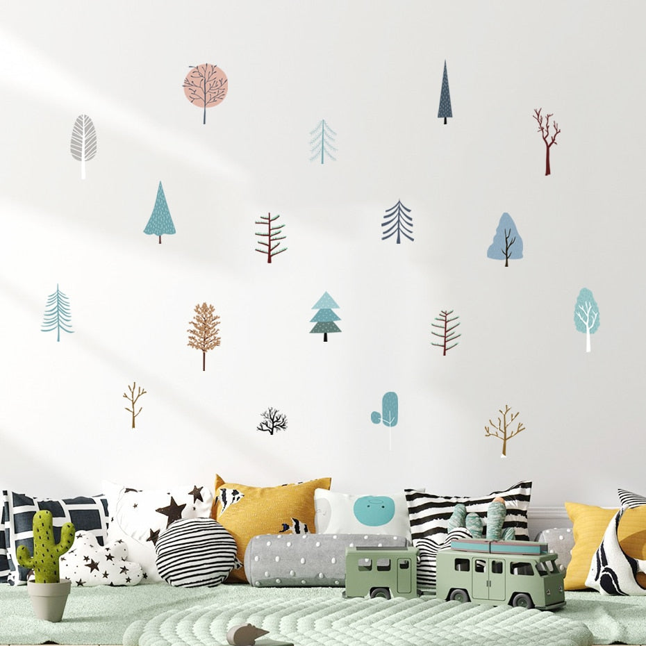 Christmas Tree Cartoon Wall Decals